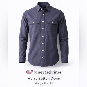 Vineyard Vines Navy Button Down Casual Shirt Men’s M Classic Fit 2 Pocket